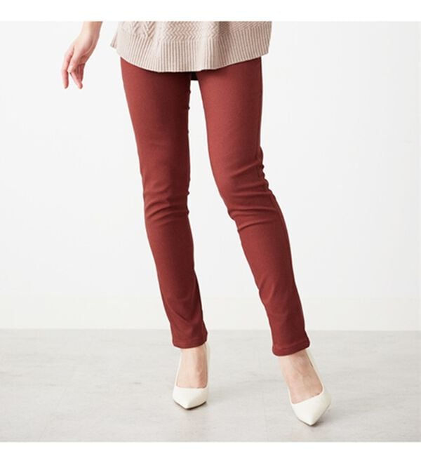 BELLUNA（ベルーナ）の「静電防止！蓄熱綿サテンストレッチカラーパンツスリム（フルレングスパンツ）」｜詳細画像