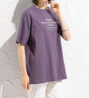 ルフラン（ルフラン）の「【ＰＯＬＯ　ＢＣＳ】刺しゅうプリント綿１００％Ｔシャツ（カットソー）」｜グレイッシュパープル