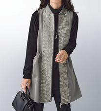 BELLUNA（ベルーナ）の「ツイード調切替デザインベスト（ベスト）」