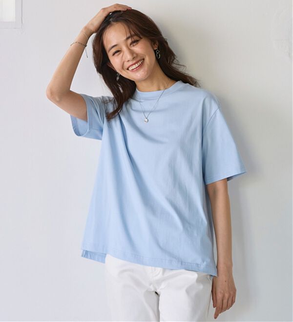 BELLUNA（ベルーナ）の「【選べる袖丈】＜エアリーアイスコットン＞オーバーサイズＴシャツ（カットソー）」｜詳細画像