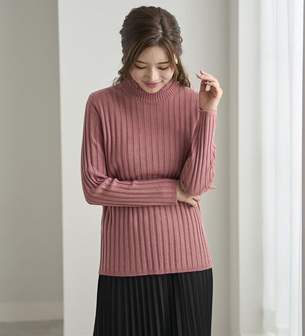 BELLUNA（ベルーナ）の「ウール入りウォッシャブルセーター（ニット・セーター）」｜詳細画像