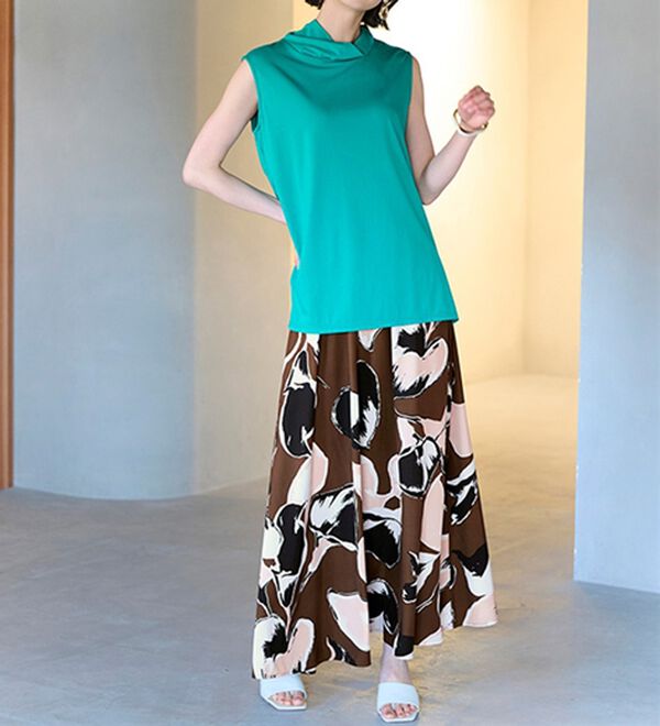 ボタニカル柄フレアーロングスカート - ベルーナ【公式】