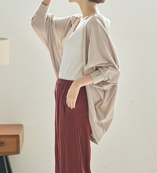 GeeRA（ジーラ）の「接触冷感！ドルマンカットソーカーディガン（ニットカーディガン）」｜詳細画像