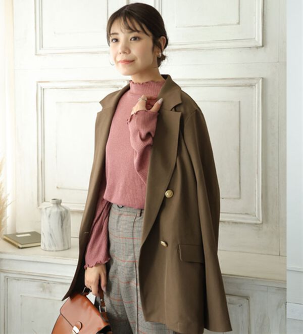 A HAPPY MARILYN（アハッピーマリリン）の「【ＬＬ～６Ｌ】「沿わないネック」で苦しくない。ミルリブ プチハイカットソー（カットソー）」｜詳細画像