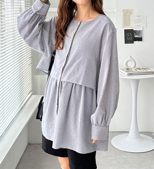 GeeRA（ジーラ）の「羽織にもなる！ペプラムシャツチュニック（チュニック）」｜詳細画像