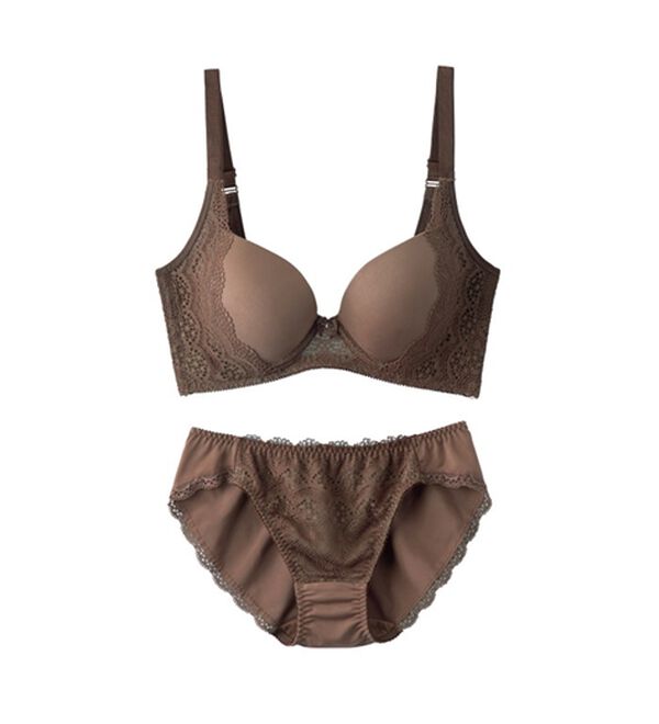 YU'NOW（ユナウ）の「しっかり脇高！美乳ブラセット（ブラジャー＆ショーツセット）」｜詳細画像