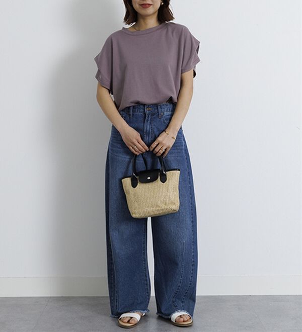 BELLUNA（ベルーナ）の「脱普通のＴシャツ！華奢見せジェラートポンチ素材プルオーバー（カットソー）」｜詳細画像