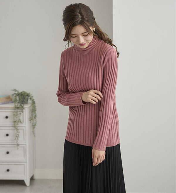 BELLUNA（ベルーナ）の「ウール入りウォッシャブルセーター（ニット・セーター）」｜詳細画像