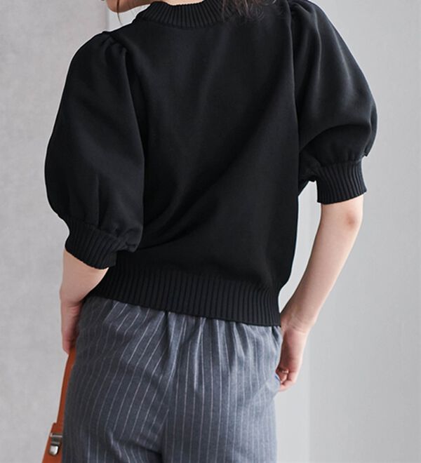 louren パフスリーブトップス　黒 2021 SUMMER COLLECTION vol.1】DRAPE CAPE BLOUSE / PUFF SLEEVE OVER