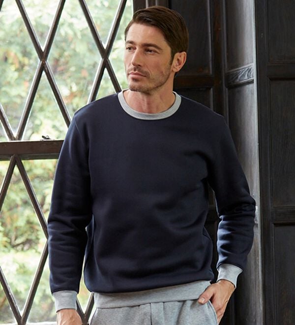 「＜シンプル＆プラス＞裏起毛スウェット上下セット（メンズルームウェア）」｜詳細画像