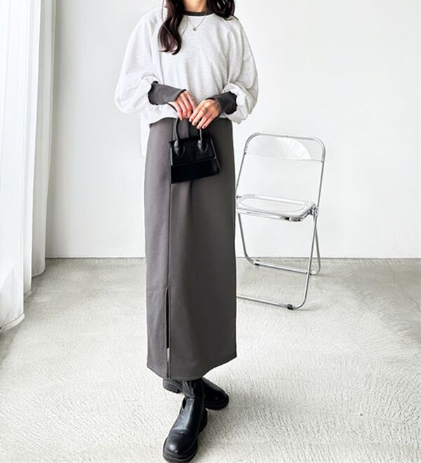 GeeRA（ジーラ）の「配色裏毛スウェットセットアップワンピース（カットソーワンピース）」｜詳細画像