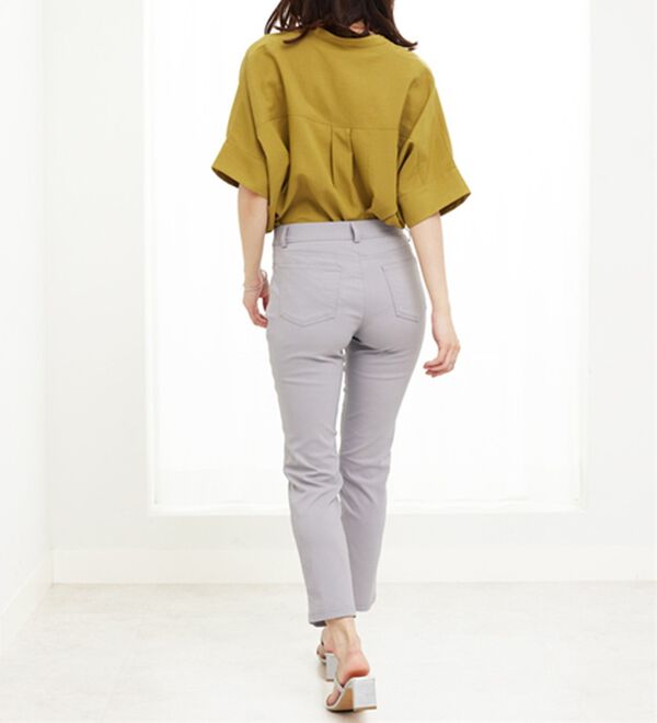 BELLUNA（ベルーナ）の「美脚ストレッチ麻入りアンクルパンツ（クロップドパンツ）」｜詳細画像