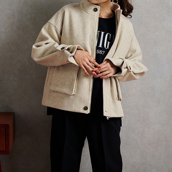 RANAN（ラナン）の「スタンドショートコート（ブルゾン）」｜詳細画像