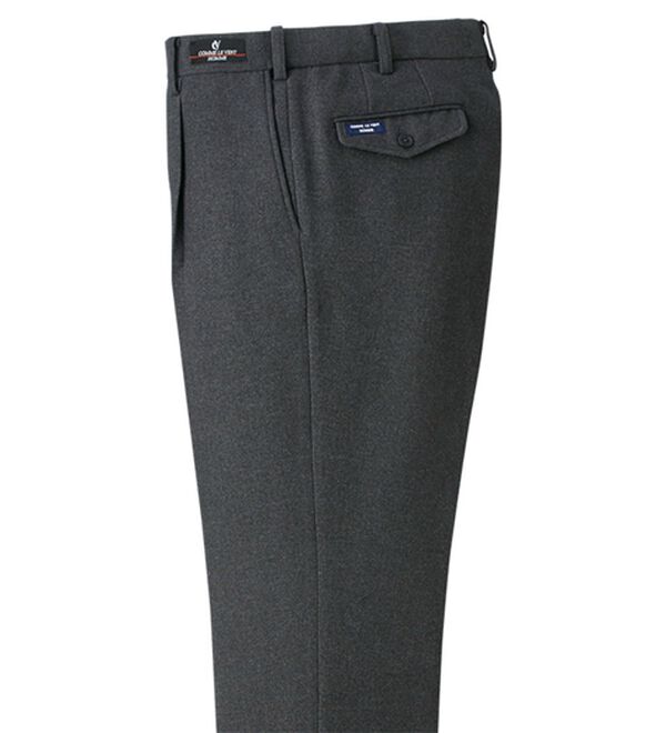 「＜コムルヴァン・オム＞ラクしてすっきり暖かスラックス（メンズスラックス）」｜グレー