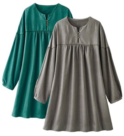 ルフラン（ルフラン）の「【２色組】ふんわり体型カバー＊コーデュロイチュニック（チュニック）」