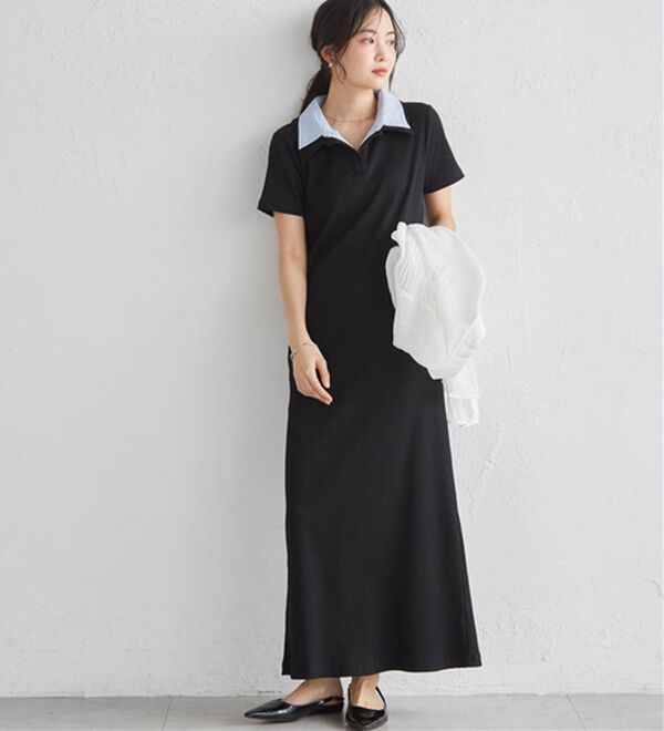 RANAN（ラナン）の「ダブルカラーリブワンピース（カットソーワンピース）」｜詳細画像