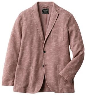 「鹿の子編テーラードカーディガン（メンズカーディガン）」｜テラコッタ