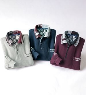 「＜ダンロップ・リファインド＞衿ジャカードデザインポロ（メンズポロシャツ）」｜詳細画像