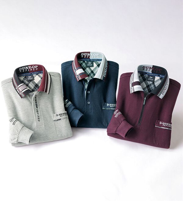 「＜ダンロップ・リファインド＞衿ジャカードデザインポロ（メンズポロシャツ）」｜詳細画像