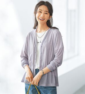 BELLUNA（ベルーナ）の「持ち運びに便利！ＵＶ対策シアーカーディガン（その他カーディガン）」｜ライトグレー