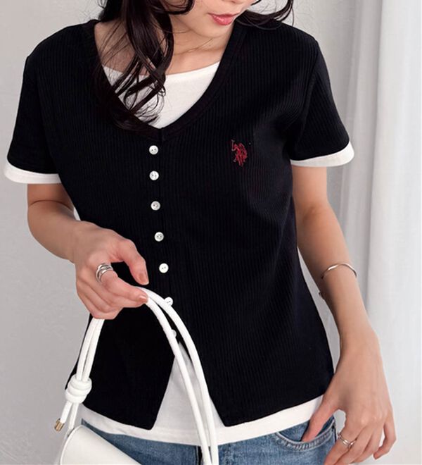 RANAN（ラナン）の「＜U.S.POLO ASSN.＞バイカラーレイヤード風カットソーTシャツ（カットソー）」｜詳細画像