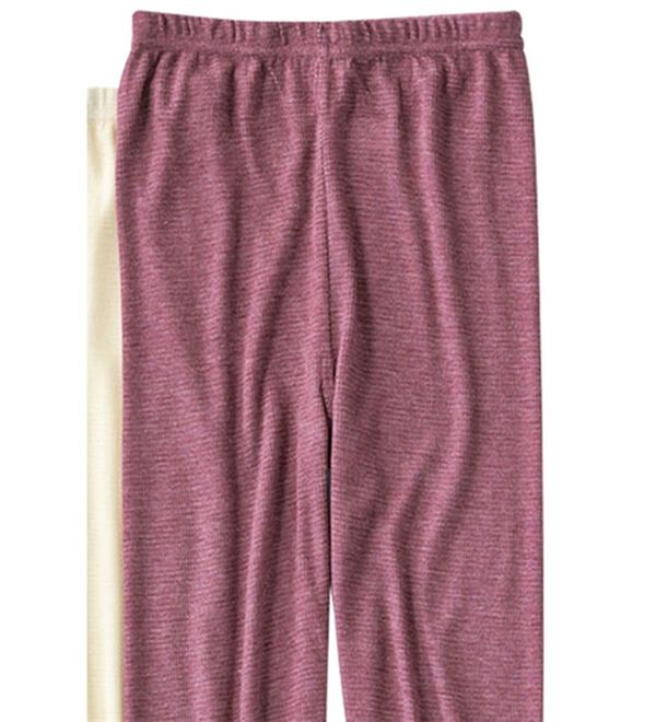 LAVIENNE（ラヴィエンヌ）の「うすくてのび～る発熱レギンス（５分丈）（肌着・インナーウェア）」｜ワイン