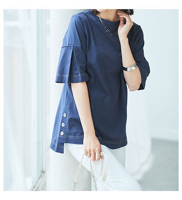 BELLUNA（ベルーナ）の「ひんやりキシリトール加工綿１００％プルオーバー（カットソー）」｜詳細画像