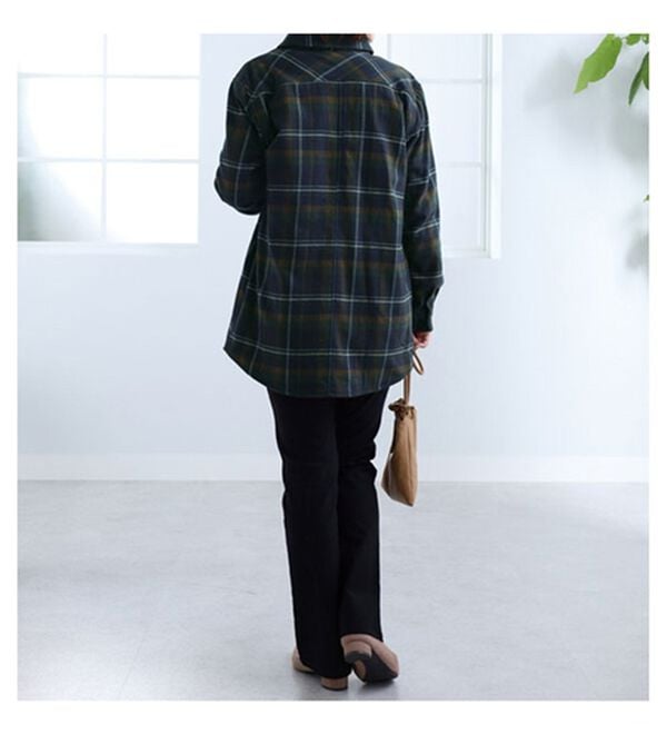 BELLUNA（ベルーナ）の「裏フリース素材チェック柄シャツジャケット（シャツ）」｜詳細画像