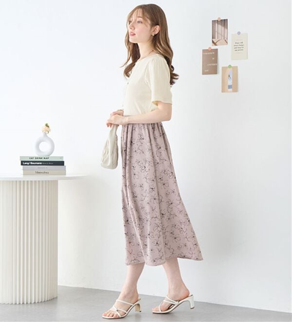 alotta（アロッタ）の「楽キレイ異素材ドッキングワンピース（ドッキングワンピース）」｜詳細画像