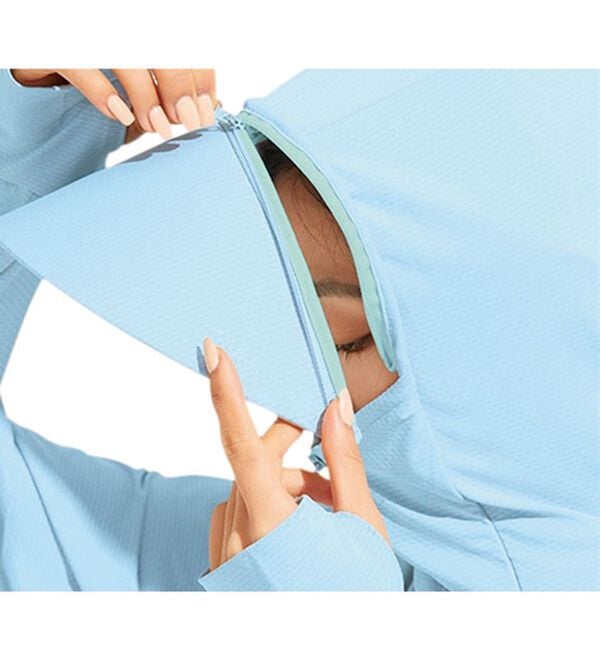 「フェイスガード付きＵＶカットパーカ（パーカー）」｜詳細画像