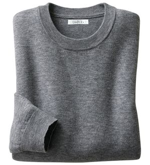 「シンプル＆プラス　毎日着たいシンプルニット（メンズニット・セーター）」｜杢グレー