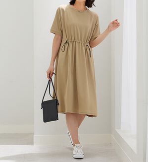 BELLUNA（ベルーナ）の「〈Ｓ／Ｆ〉メッシュ素材ゆったりワンピース（その他ワンピース）」｜ベージュ