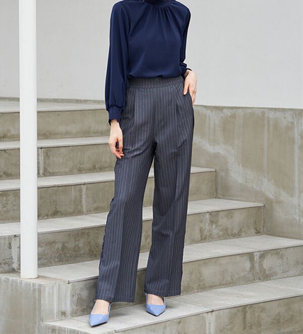 RANAN（ラナン）の「サイドラインシルエットパンツ（フルレングスパンツ）」｜詳細画像