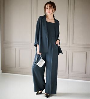 RANAN（ラナン）の「ジャケット＆サロペットドレスセット（パンツスーツ）」｜グレー