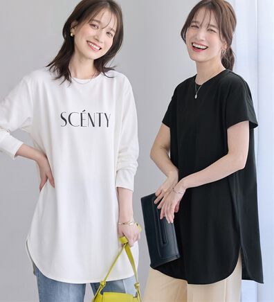 Viola e Viola（ヴィオラ エ ヴィオラ）の「＜選べる袖丈＞さらり綿混チュニックＴシャツ（チュニック）」