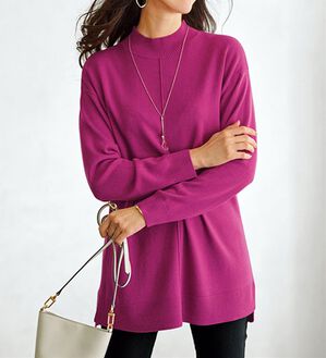 BELLUNA（ベルーナ）の「ふんわりカシミヤタッチニットプルオーバー（ニット・セーター）」｜ラズベリー