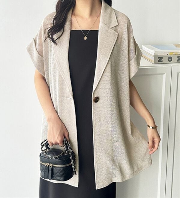 GeeRA（ジーラ）の「メッシュフレンチスリーブテーラードジャケット（テーラードジャケット）」｜詳細画像