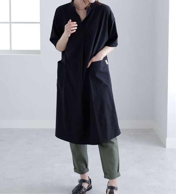 BELLUNA（ベルーナ）の「＜ｓｏｒａｆｕｋｕ＞はっ水加工ポケット使いワンピース（その他ワンピース）」｜黒