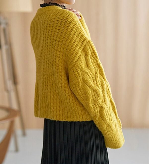 RANAN（ラナン）の「ビッグケーブル短丈ニット（ニット・セーター）」｜詳細画像