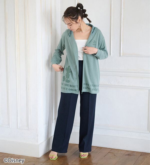 BELLUNA（ベルーナ）の「＜Ｄｉｓｎｅｙ＞【ミッキー】ロゴプリント裏メッシュパーカー（パーカー）」｜詳細画像