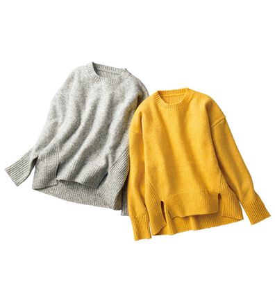 VINNO（ヴィノ）の「ミックスヤーン編地変化ニットプルオーバー（ニット・セーター）」