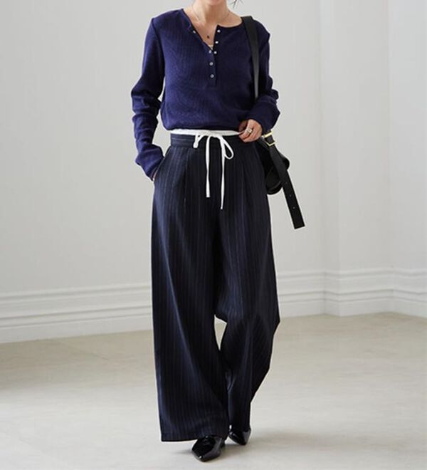 RANAN（ラナン）の「ヘンリーネックワッフルロンＴ（カットソー）」｜詳細画像