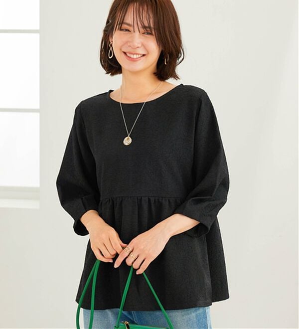 BELLUNA（ベルーナ）の「ジャカード素材ペプラムチュニック（チュニック）」｜詳細画像