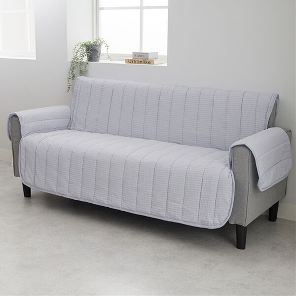 iellio（イエリオ）の「さらっと気持ちいいサッカー素材のソファカバー＜滑り止め加工・肘掛け調節可能・ソファーカバー＞（ソファーカバー）」｜詳細画像