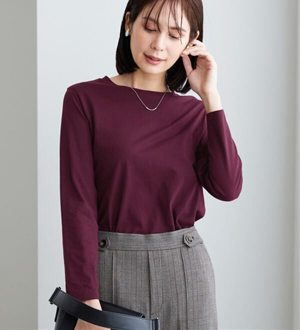 BELLUNA（ベルーナ）の「綿１００％大人顔サマ見えプルオーバー（カットソー）」｜詳細画像