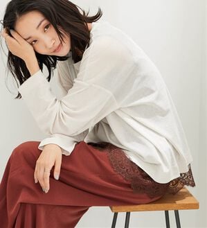 BELLUNA（ベルーナ）の「ほどよい透け感！シアー素材プルオーバー（カットソー）」｜詳細画像