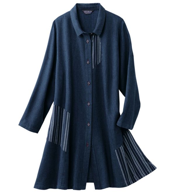 ルフラン（ルフラン）の「日本製久留米織デザインブラウス（ブラウス）」｜紺系