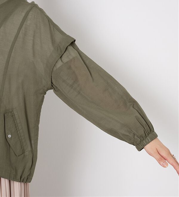 BELLUNA（ベルーナ）の「麻調素材リブ使いシアーブルゾンジャケット（ブルゾン）」｜詳細画像