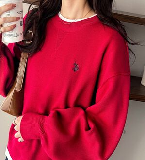 GeeRA（ジーラ）の「【U.S. POLO ASSN.】スウェットライクニット（ニット・セーター）」｜レッド