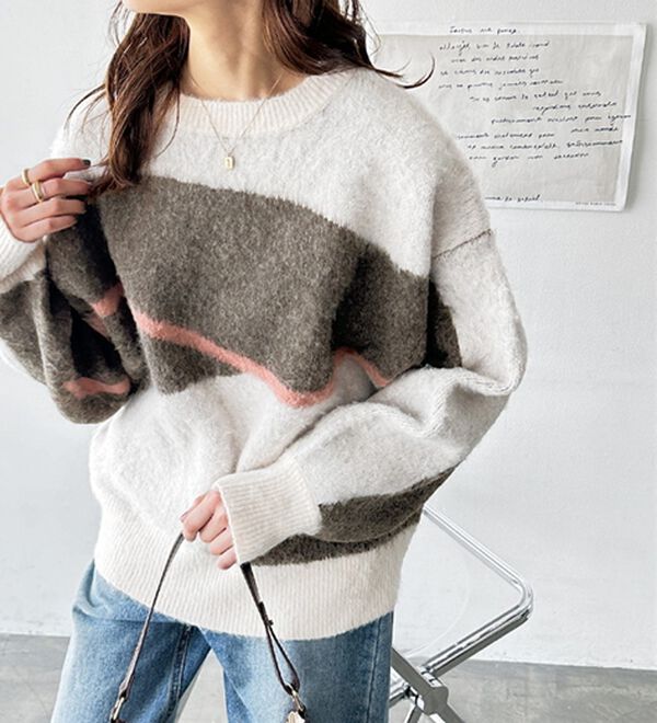 ニュアンス柄ジャカードニット - ベルーナ【公式】